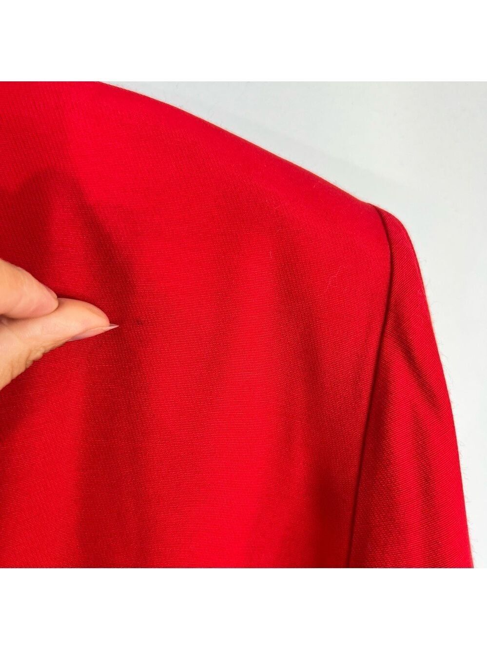 Vintage 80s Canadian made red black embroidered open cropped jacket blazer 14 - Picture 14 of 14
